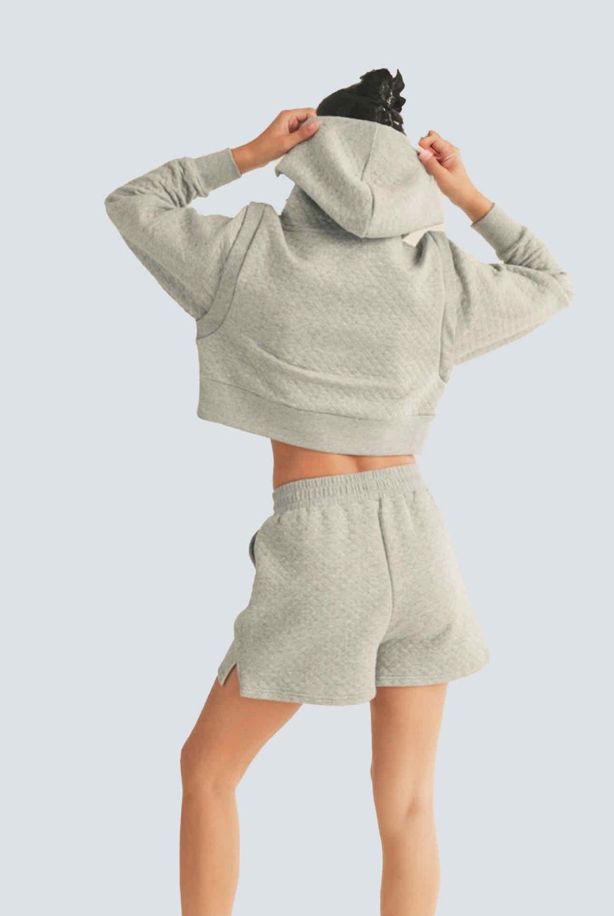 Kimberly quilted Crop Hoodie