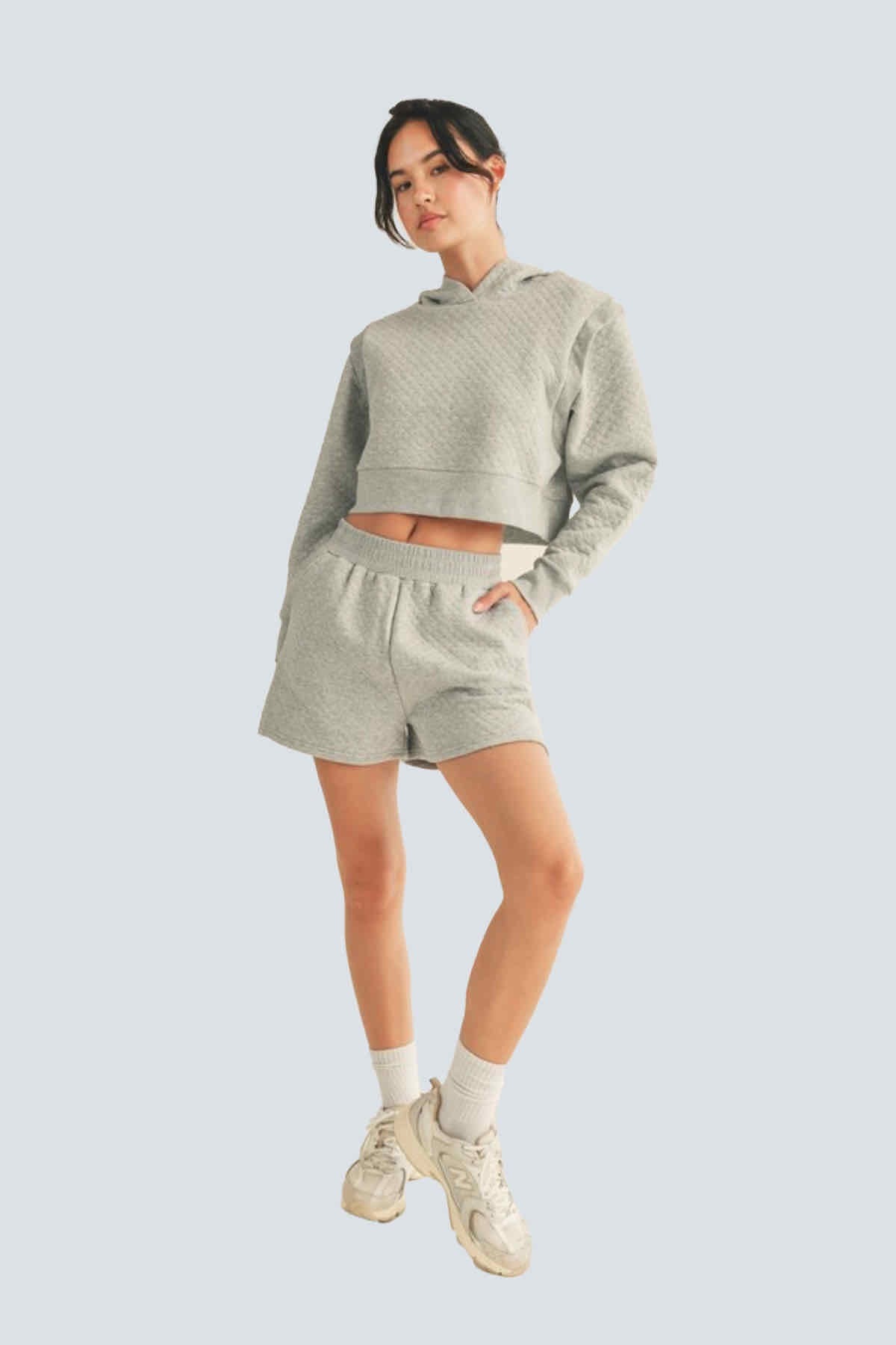 Kimberly quilted Crop Hoodie