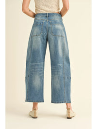 Barrel-Leg Cropped Jeans