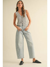 Loose Fit Barrel Denim Pants