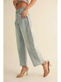 Loose Fit Barrel Denim Pants