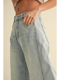 Loose Fit Barrel Denim Pants