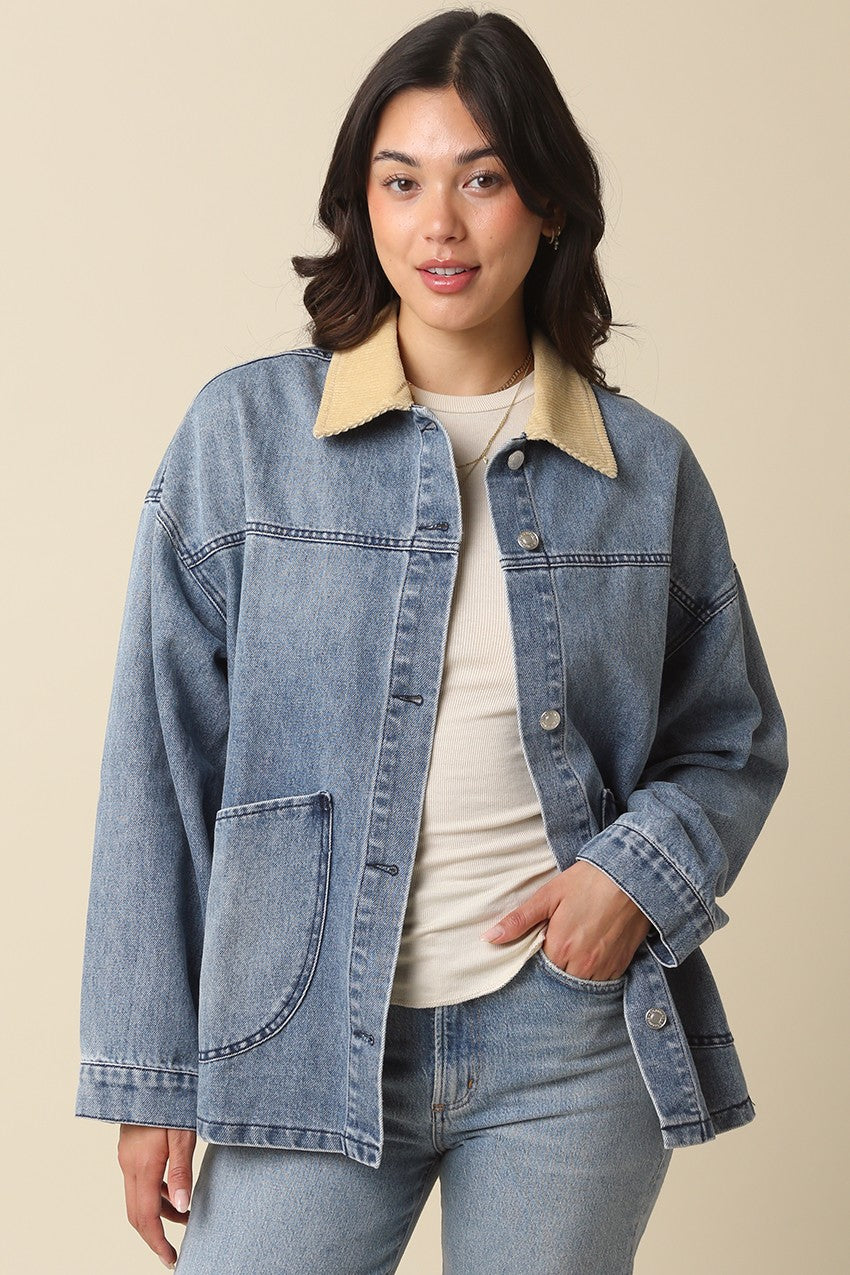 Ashly Contrast Denim jacket