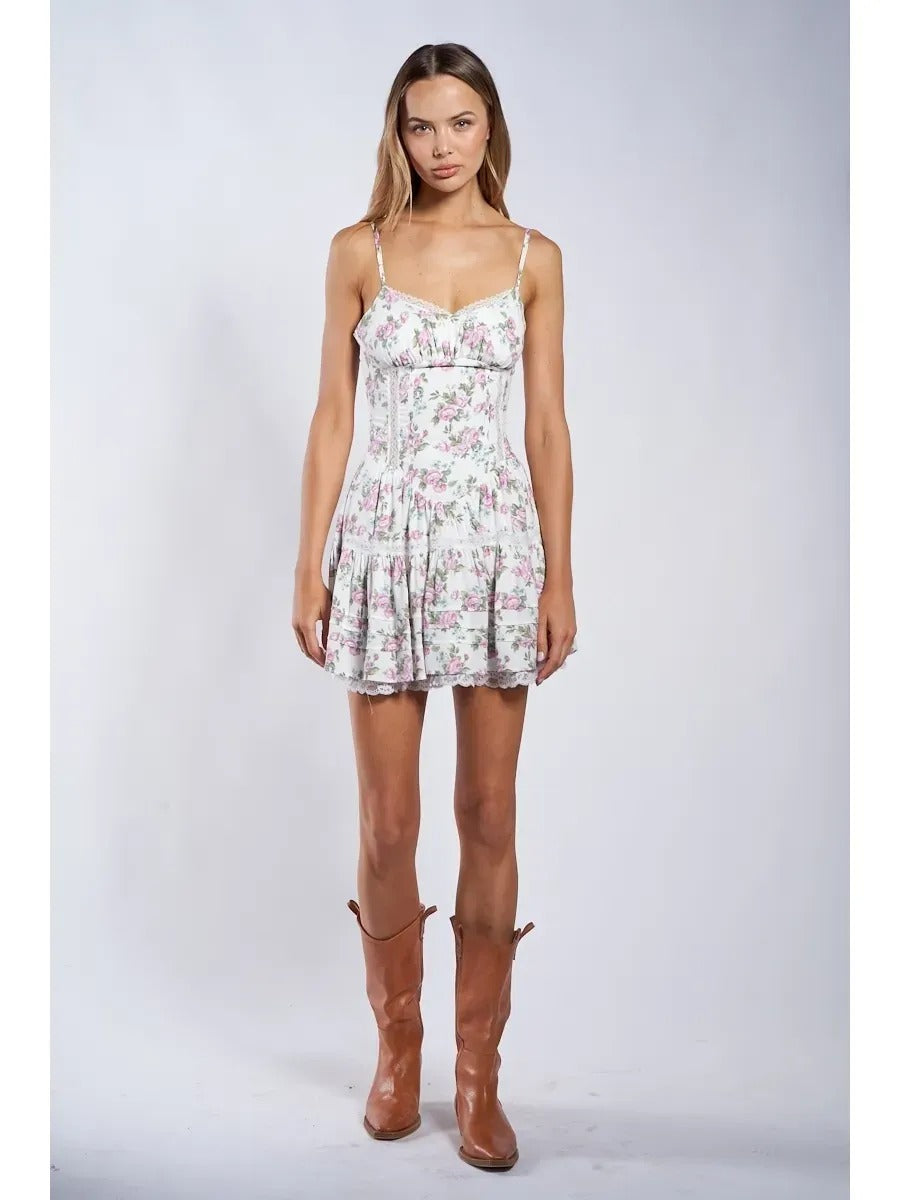 Plum Floral Mini Dress