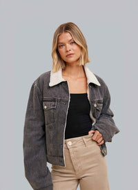 Lydia sherpa lined jacket