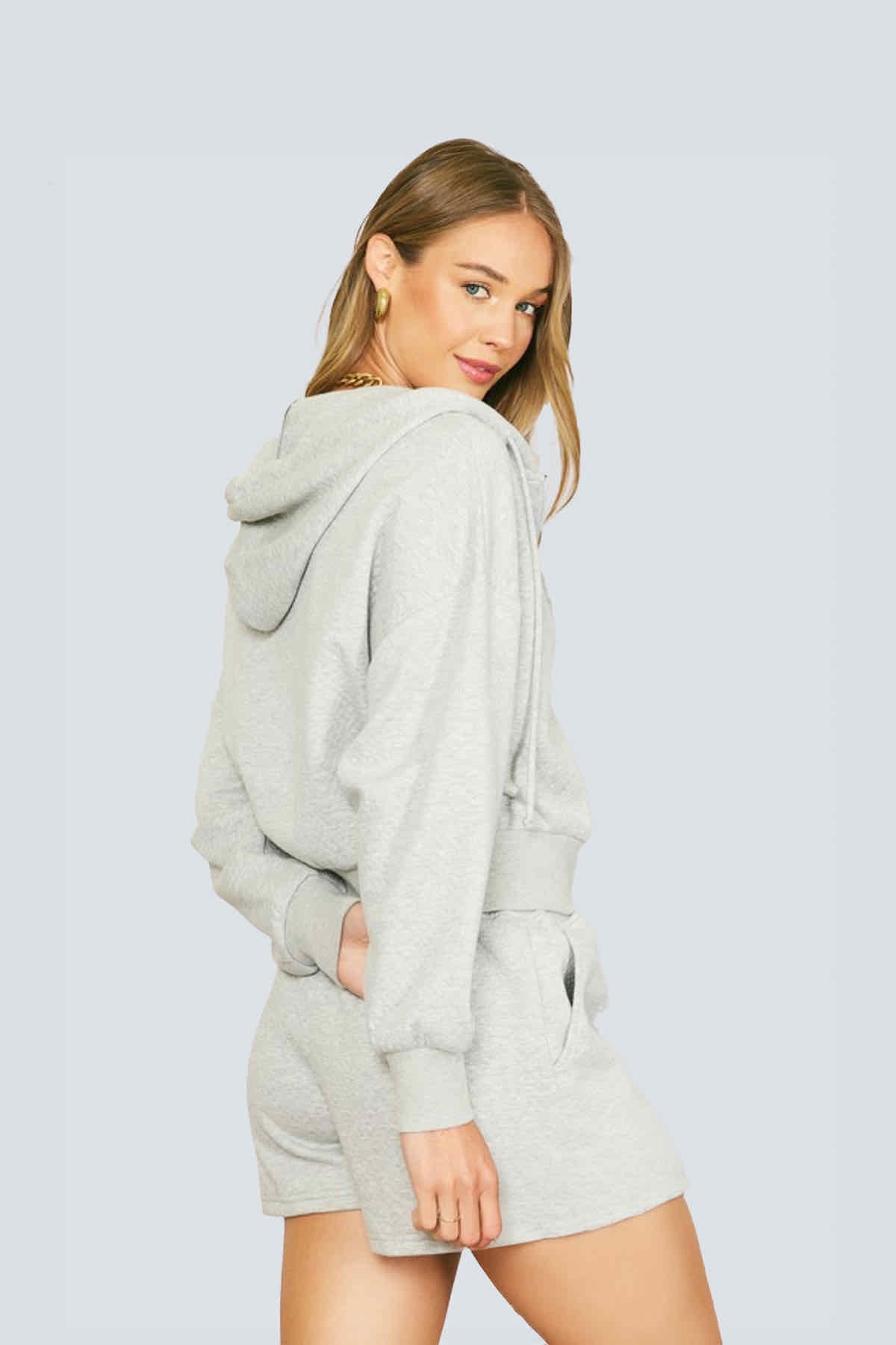 Emi zip hoodie sweater and shorts set