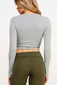 Long Sleeve Basic Crop Tee