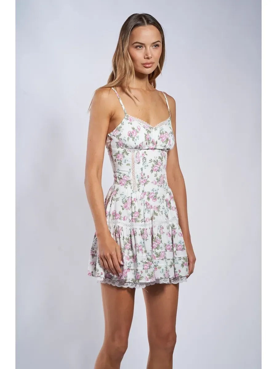 Plum Floral Mini Dress
