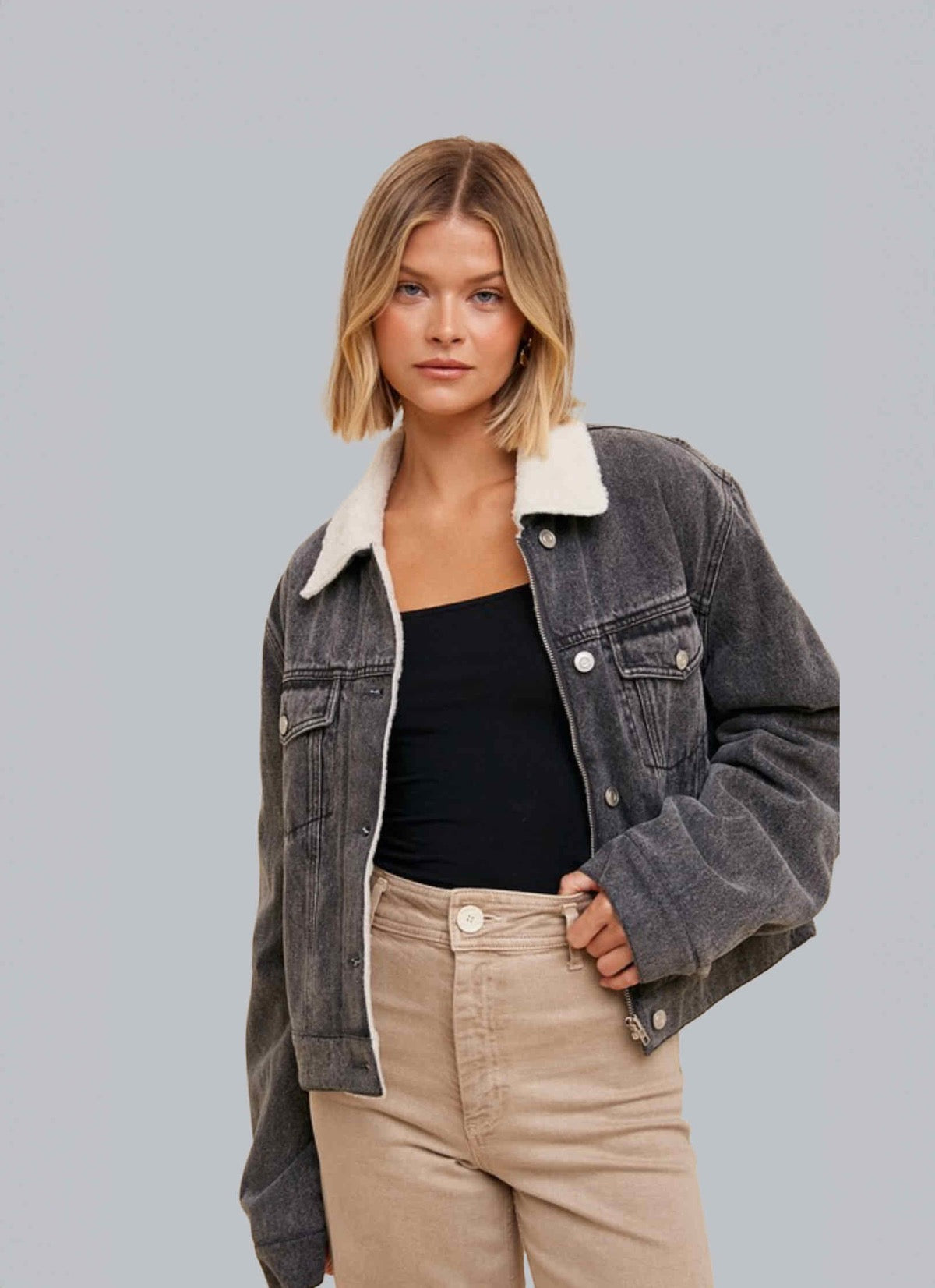 Lydia sherpa lined jacket