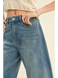Barrel-Leg Cropped Jeans