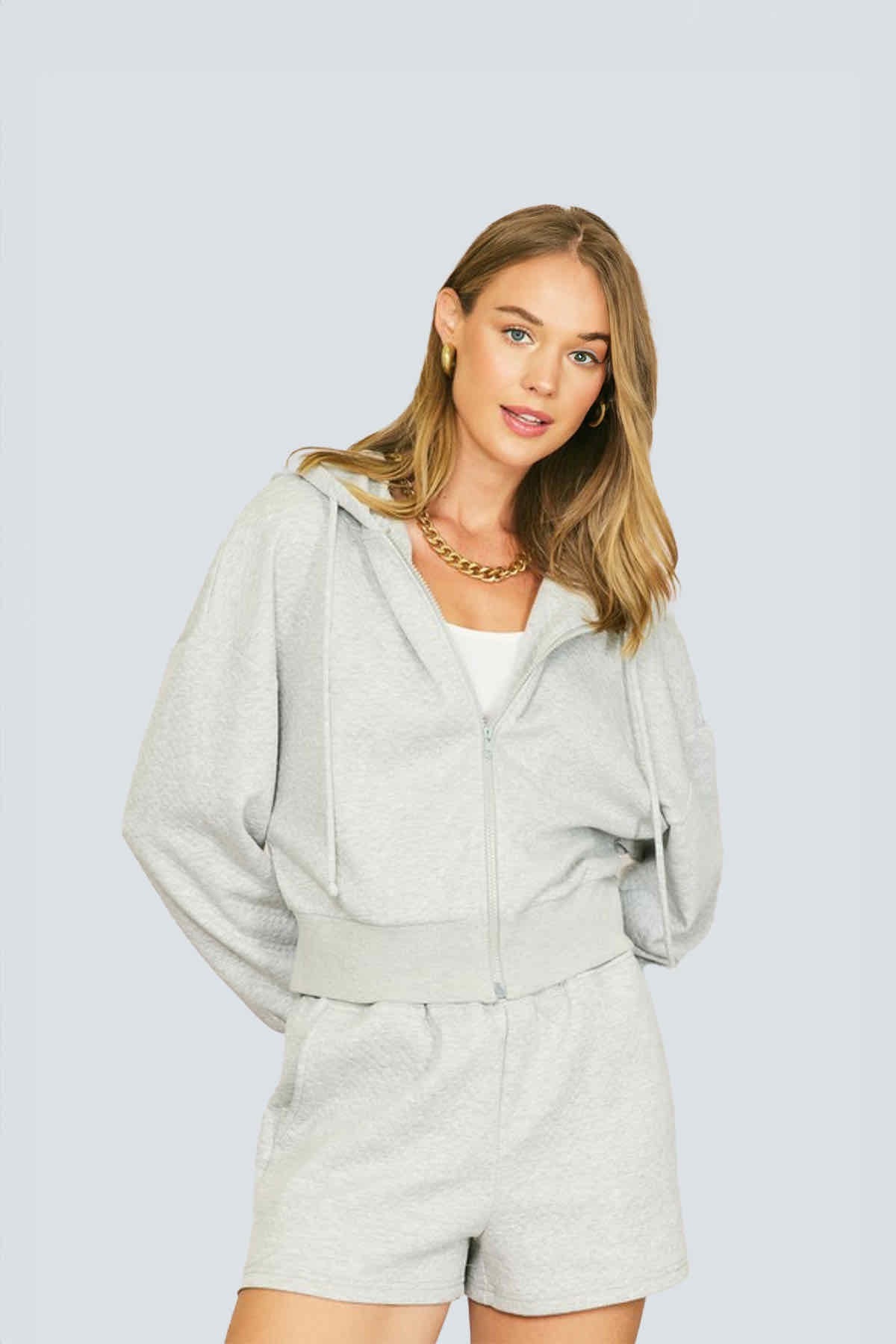 Emi zip hoodie sweater and shorts set