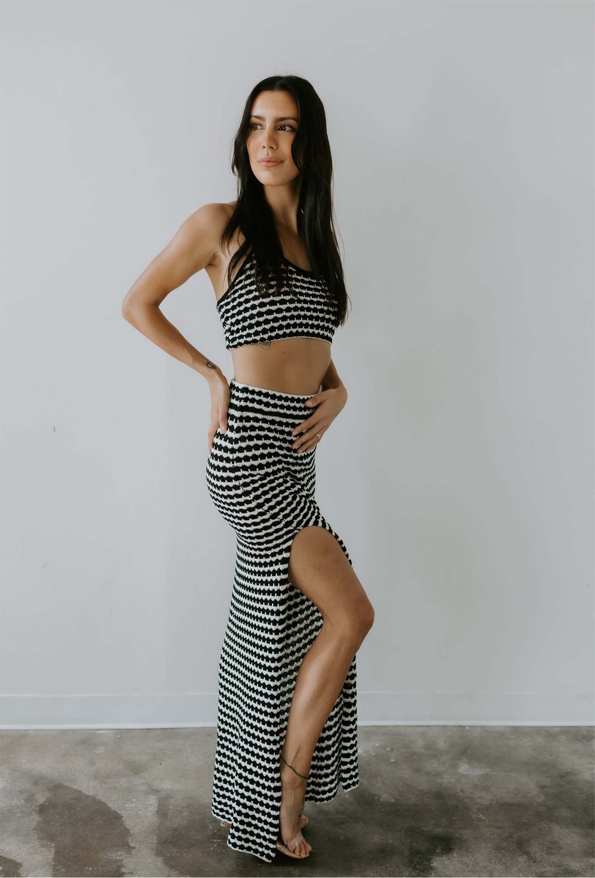 Jacky striped halter top