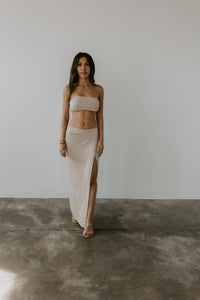 Shimmering knit bandeau top