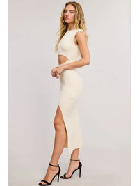 Stasi Midi-Long Bodycon Dress With Cutout Waist