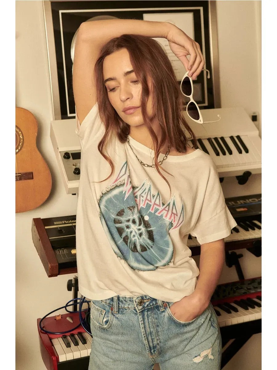 Def Leppard Adrenalize Vintage-Print Graphic Tee