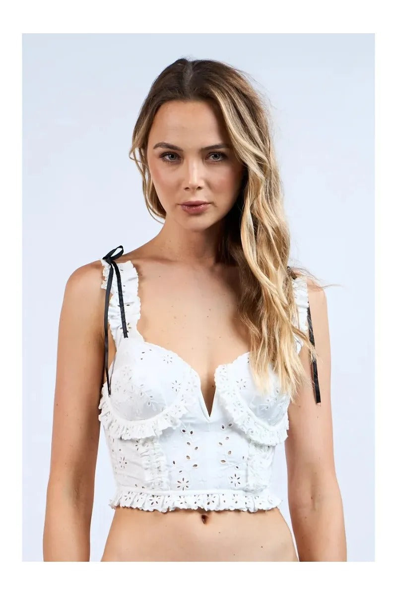 Indie ruffle trim top